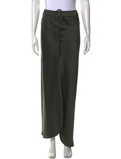 Pre-owned Kes Silk Long Skirt In Green