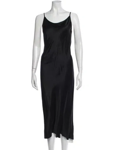 Pre-owned Kes Silk Midi Length Dress In Black