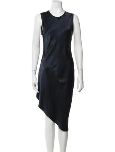 Pre-owned Kes Silk Midi Length Dress In Blue
