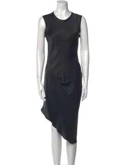 Pre-owned Kes Silk Midi Length Dress In Gray
