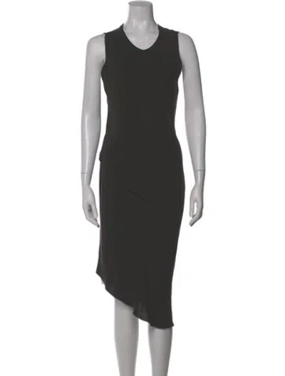 Pre-owned Kes Silk Midi Length Dress In Gray