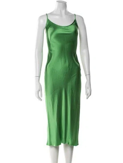 Pre-owned Kes Silk Midi Length Dress In Green