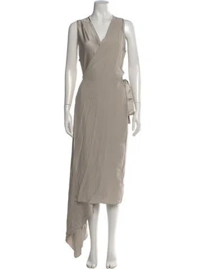 Pre-owned Kes Silk Midi Length Dress In Neutral