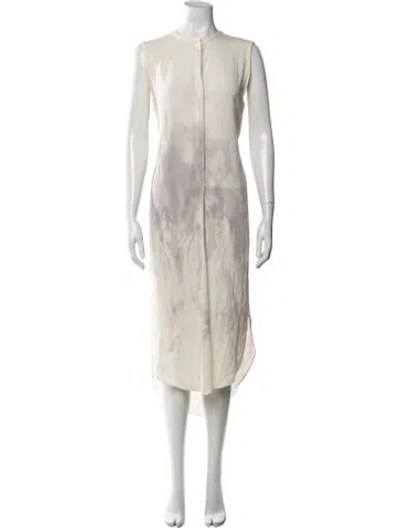 Pre-owned Kes Silk Midi Length Dress In Neutrals