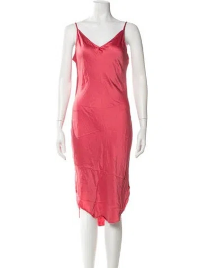 Pre-owned Kes Silk Midi Length Dress In Pink