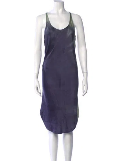 Pre-owned Kes Silk Midi Length Dress In Purple
