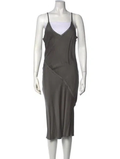 Pre-owned Kes Silk Midi Length Dress W/ Tags In Grey