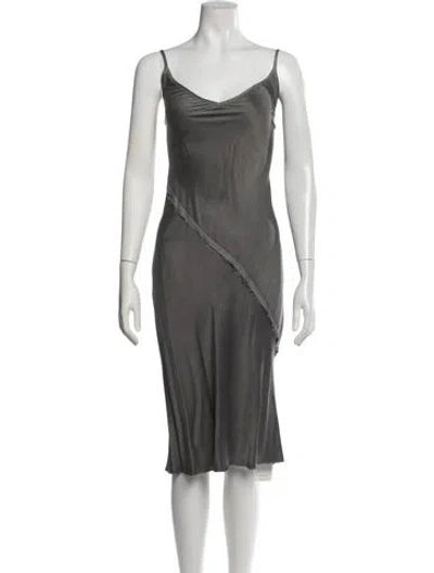 Pre-owned Kes Silk Midi Length Dress W/ Tags In Grey
