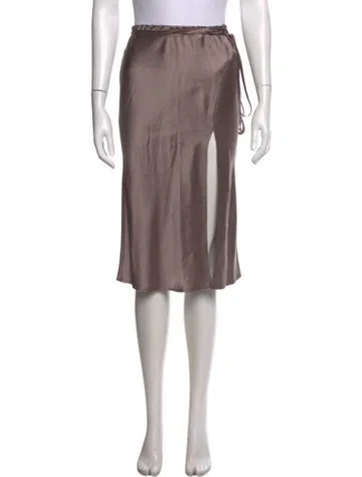 Pre-owned Kes Silk Midi Length Skirt In Neutrals