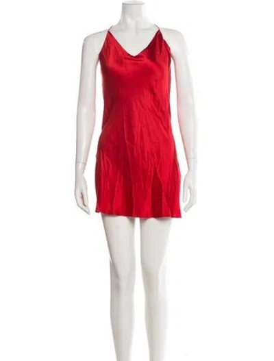 Pre-owned Kes Silk Mini Dress In Red