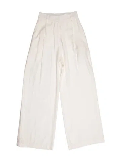 Pre-owned Kes Silk Wide Leg Pants In White