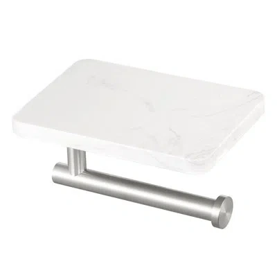 Kes Toilet Paper Holder With Marble Shelf For Bathroom, Toilet Paper Roll Holder Wall Mounted Suitable F In Stainless Steel;brushed Nickel