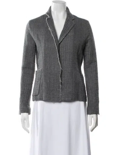 Pre-owned Kes Wool Striped Blazer In Gray