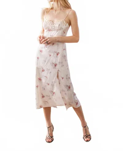 Kestan Daphne Midi Dress In Purple In White