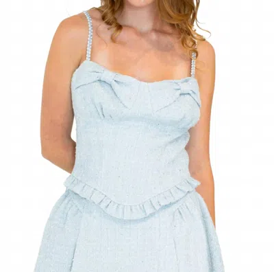 Kestan Elora Tweed Top In Blue