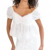 Kestan Jodie Top In White In Animal Print
