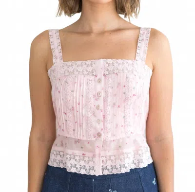 Kestan Loretta Lace Top In Pink
