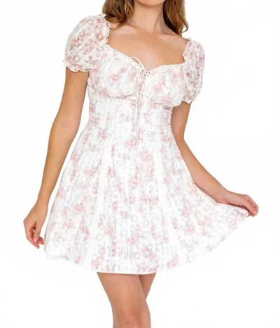 Kestan Mackenzie Mini Dress In Pink In White