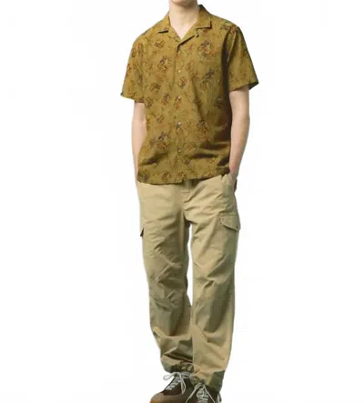 Kestin Crammond Cotton Shirt In Olive Floral In Green