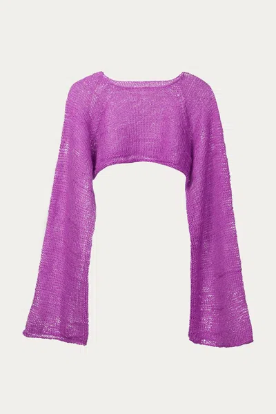 Ketevanna Phoebe Crop Knit Top In Raspberry Wine In Purple