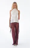 Kettel Atelier Fink Sleeveless Crochet Top In Brown