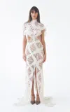 Kettel Atelier Ludovica Cutout Crochet Maxi Dress In White