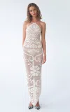 Kettel Atelier Ofelia Halter Crochet Maxi Dress In White