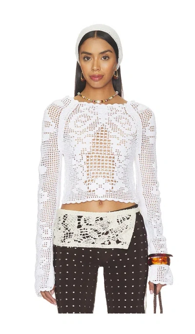 Kettel Atelier Talia Crochet Blouse In White