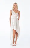 Kettel Atelier Victoria Asymmetric Crochet Mini Dress In White