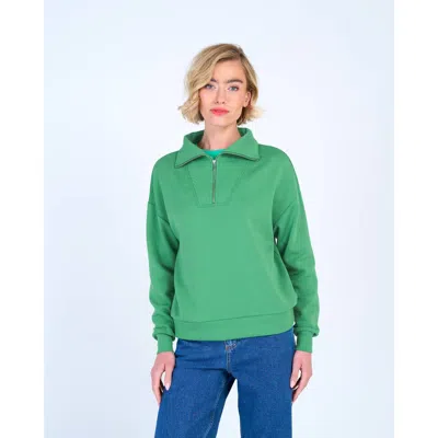 Kettlewell 1/4 Zip Soft Feel Sweatshirt In Green