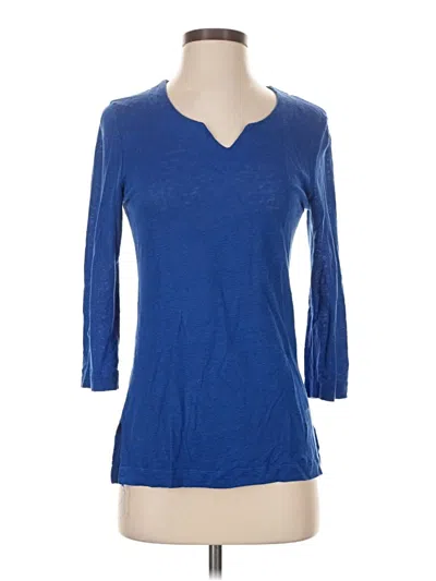 Pre-owned Kettlewell 3/4 Sleeve Top Blue V-neck Tops