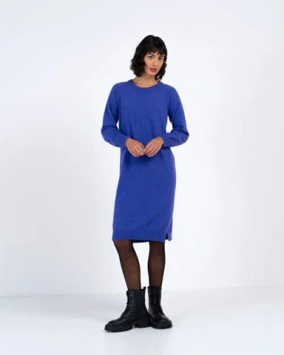 Kettlewell Crew Neck Knitted Dress In Blue
