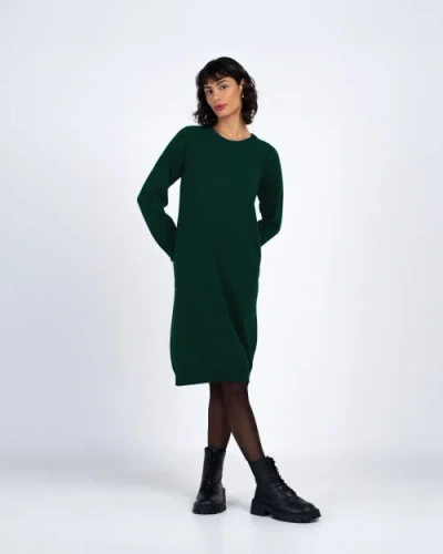 Kettlewell Crew Neck Knitted Dress In Green