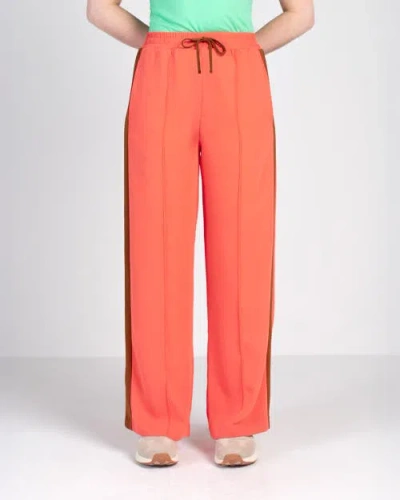Kettlewell Drawstring Waist Side Stripe Trousers In Orange