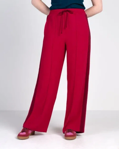 Kettlewell Drawstring Waist Side Stripe Trousers In Red