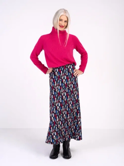 Kettlewell High Waisted Printed Maxi Skirt In Black