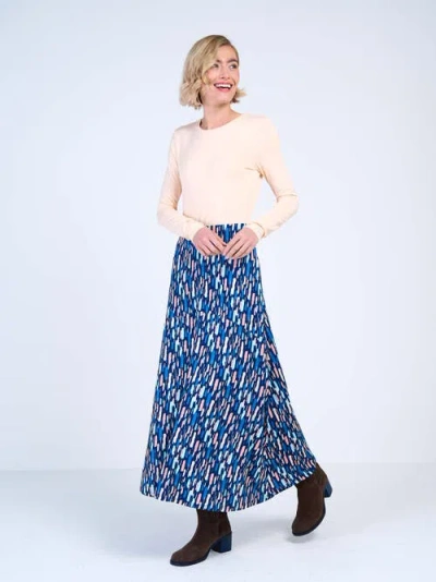 Kettlewell High Waisted Printed Maxi Skirt In Blue