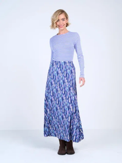 Kettlewell High Waisted Printed Maxi Skirt In Blue