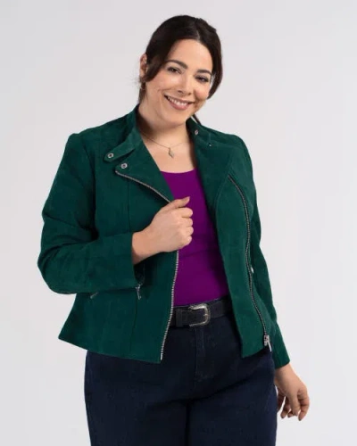 Kettlewell Hudson Suede Biker Jacket In Green