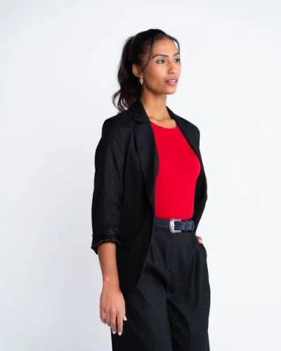 Kettlewell Iona Linen Blazer In Black
