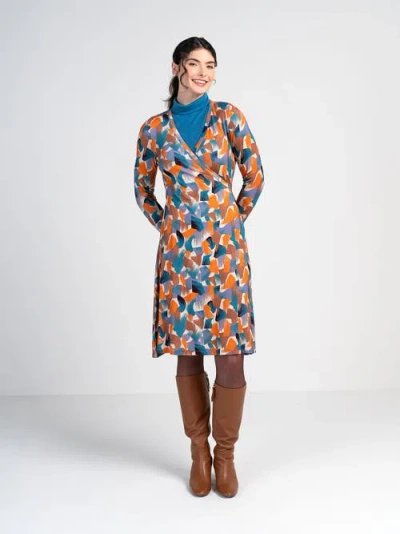 Kettlewell Long Sleeve Printed Wrap Dress In Multi