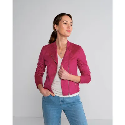Kettlewell Rachel Cropped Biker Jacket In Red