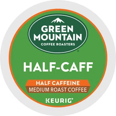 Keurig Green Mountain Coffee Roasters Half Caff Coffee,  Single-serve K-cup Pods, Medium Roast