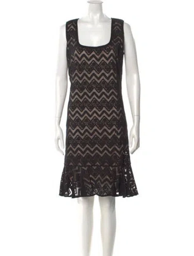 Pre-owned Kevan Hall Printed Knee-length Dress In Black