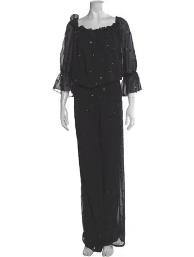 Pre-owned Kevan Hall Scoop Neck Jumpsuit In Gray