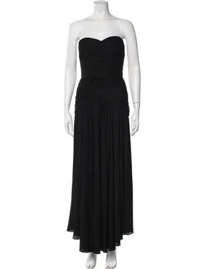 Pre-owned Kevan Hall Strapless Long Dress In Black