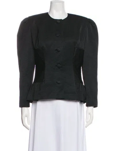 Pre-owned Kevan Hall Striped Jacket In Black