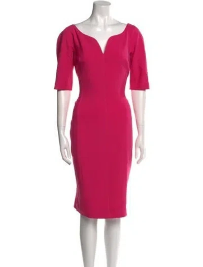 Pre-owned Kevan Hall V-neck Knee-length Dress In Pink