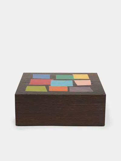 Kevin Stamper Eames Marquetry Wood Desk Box In Multi