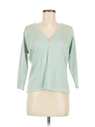Pre-owned Kevo Silk Cardigan Sweater In Green